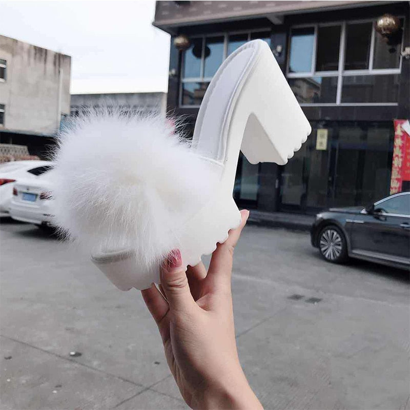 Dam Sandaler Fyrkantiga PU Gummi 3-5 cm Klack-4