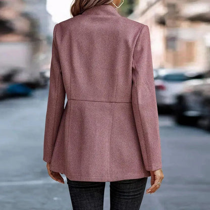 Dam Kofta Lång Mjuk Akrylblandning Modern Design-2