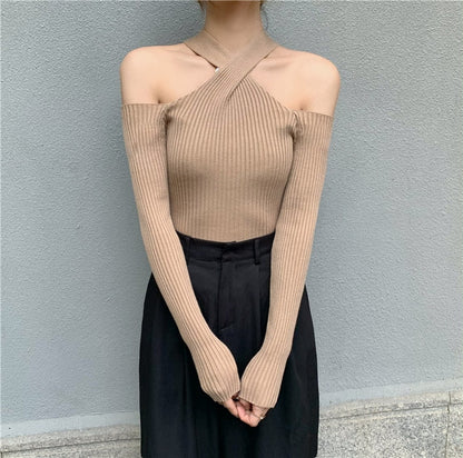Dam Blus Off-Shoulder Enfärgad Viskos och Polyester-4