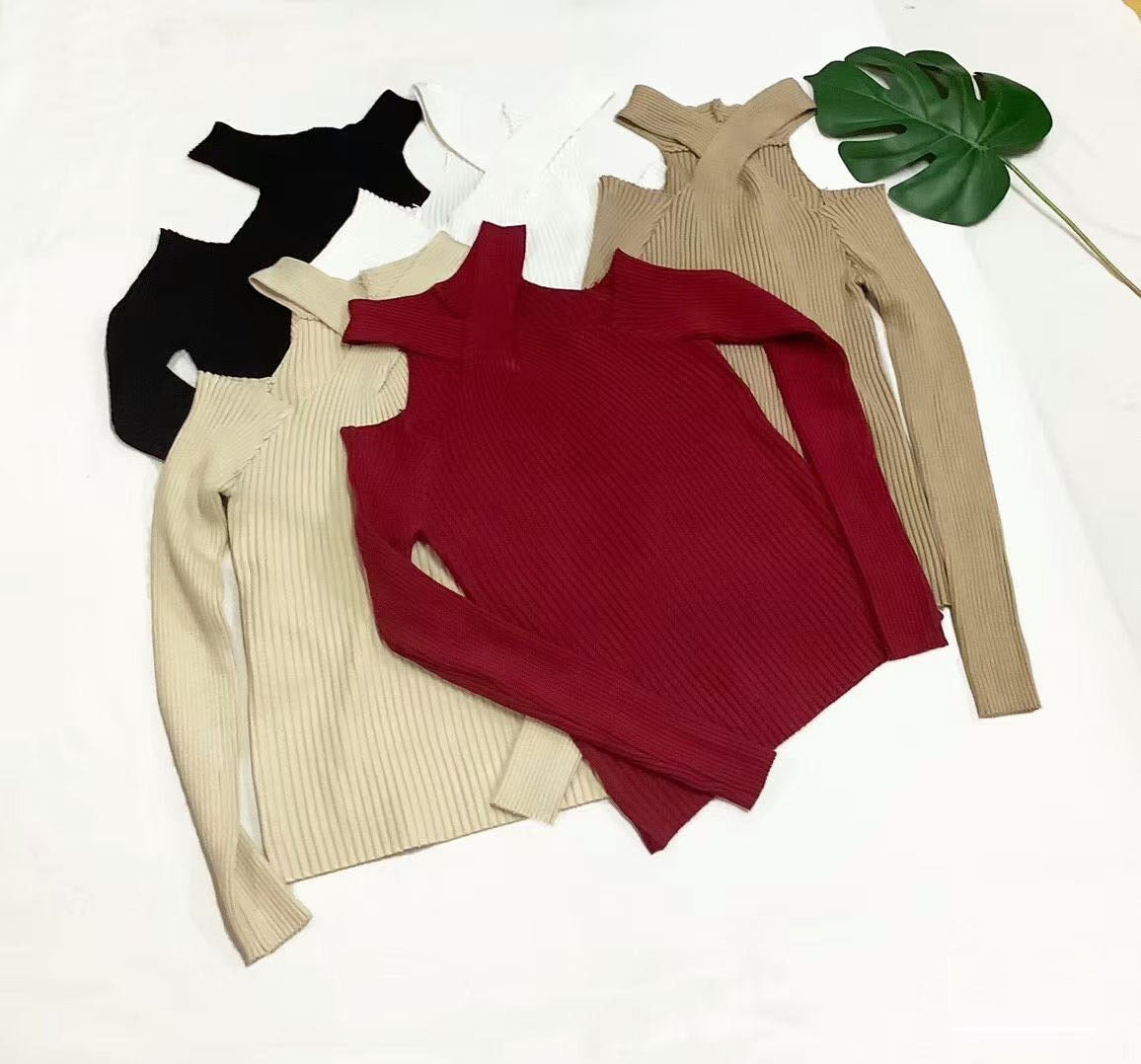 Dam Blus Off-Shoulder Enfärgad Viskos och Polyester-6