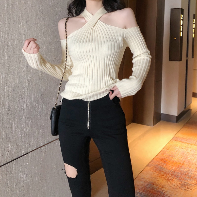 Dam Blus Off-Shoulder Enfärgad Viskos och Polyester-5