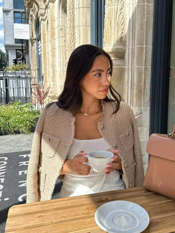 Dam Kappa Rund Halsringning Mångsidig Polyester-2