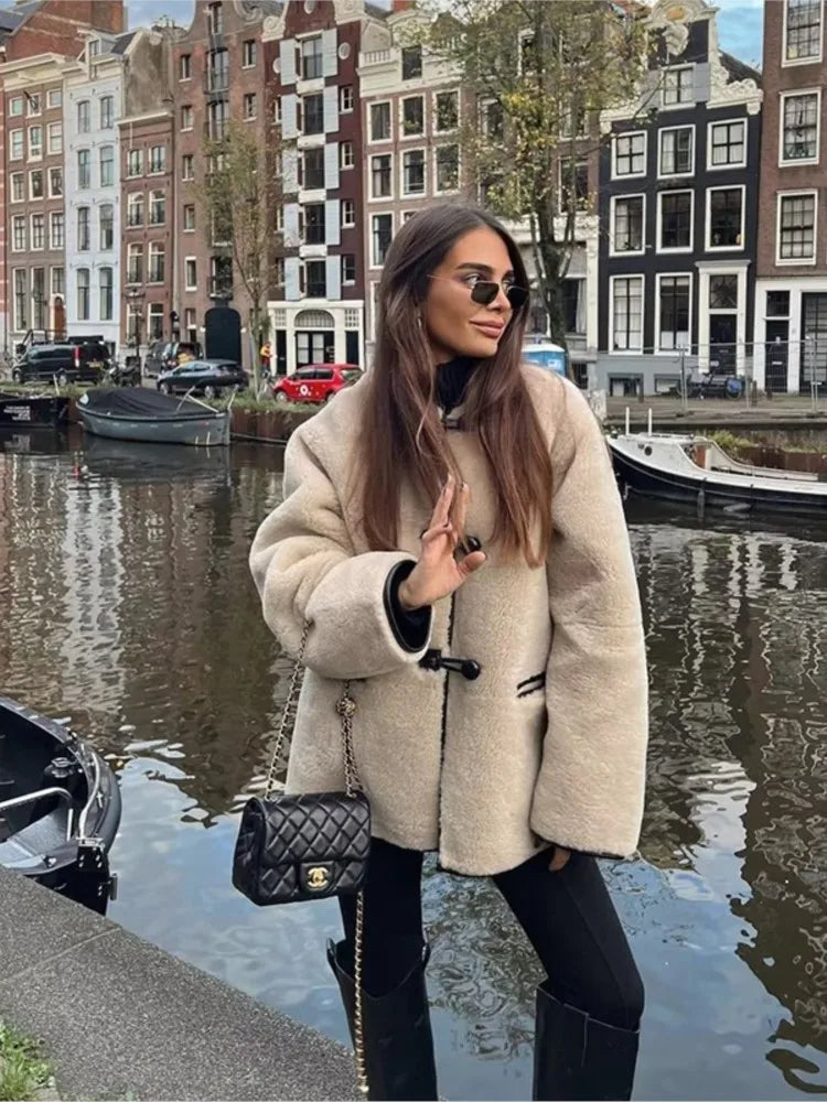 Dam Vintertröja Avslappnad Passform Mjuk Värmande Tyg-2