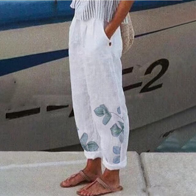 Kvinnors Lätta Byxor Elegant Design 100% Bomull-3