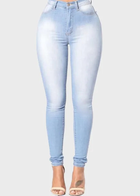 Dam Jeans Hög Midja Stretch Smala-3