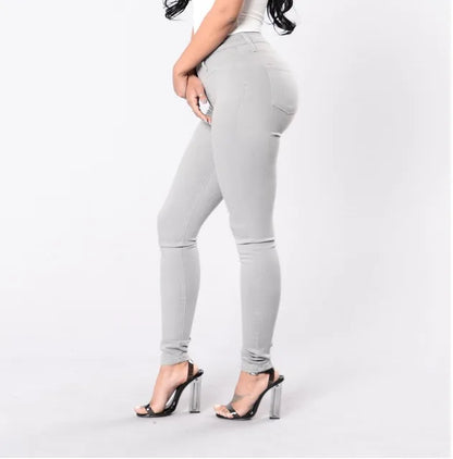 Dam Jeans Hög Midja Stretch Smala-2