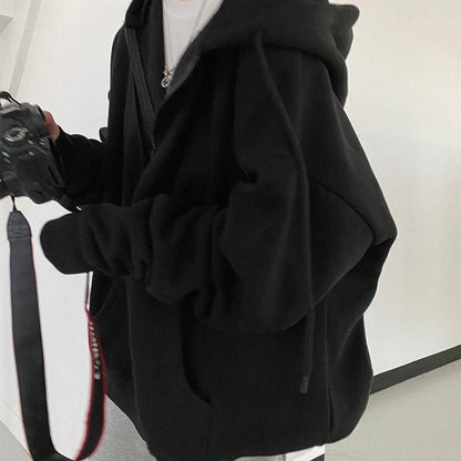 Herr Tröja Huva Lång Ärmar Polyester Avslappnad Stil 13