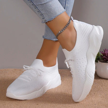 Dam Sneakers Spets-up Mesh Plattform Syntetisk 8