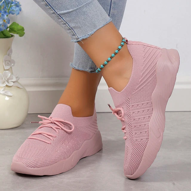 Dam Sneakers Spets-up Mesh Plattform Syntetisk 10
