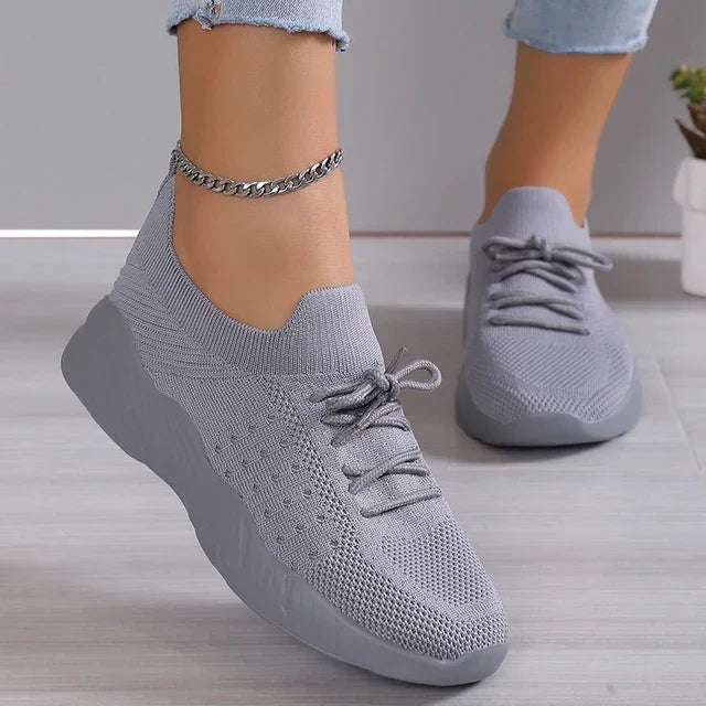 Dam Sneakers Spets-up Mesh Plattform Syntetisk 9
