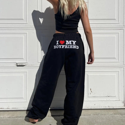 Dam Joggingbyxor Lekfull Design Mjuk Tyg-2