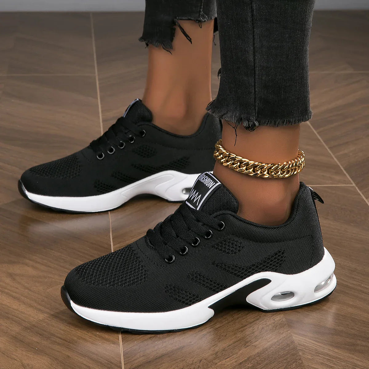 Dam Löparskor Lätta Mesh Design för Träning och Joggning-3