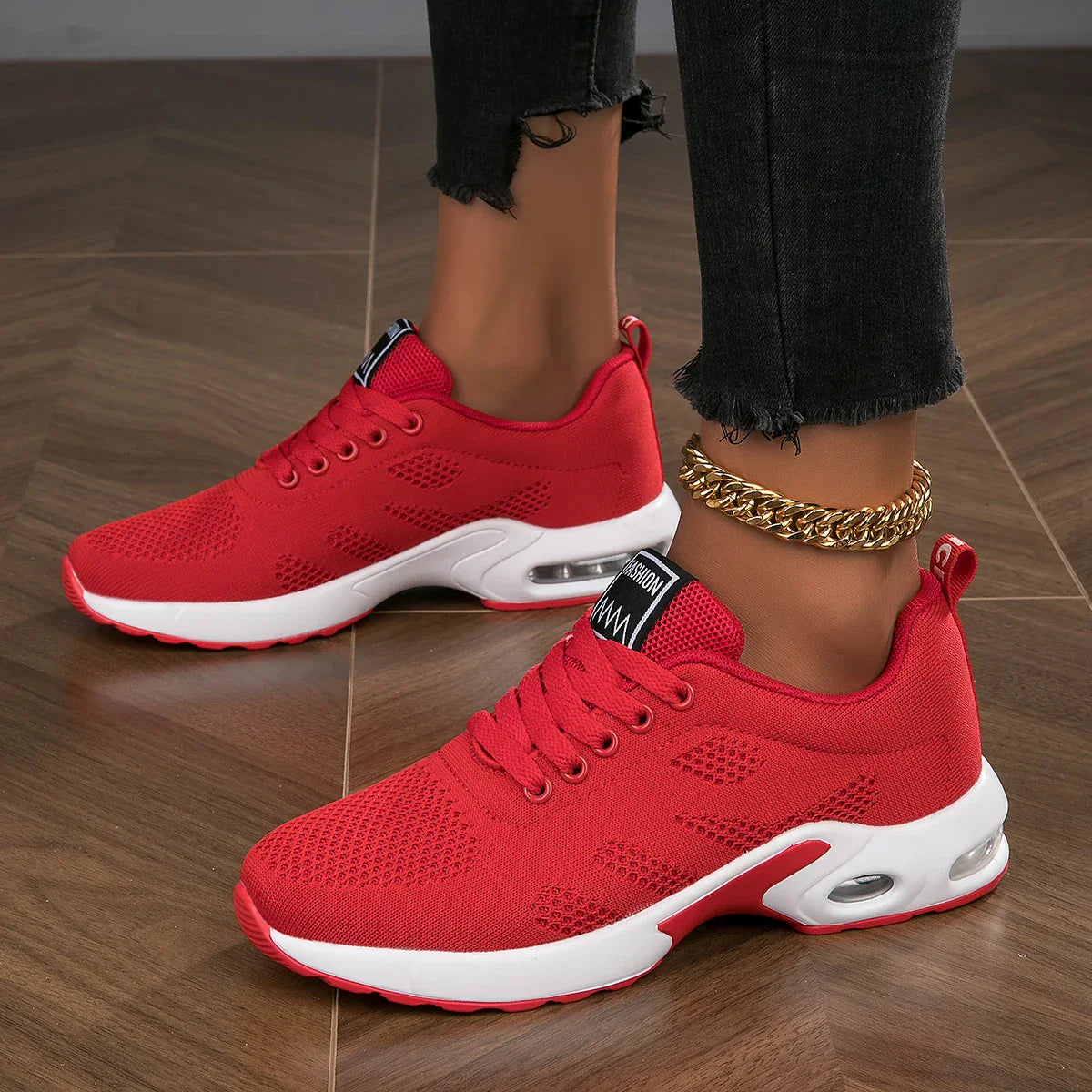 Dam Löparskor Lätta Mesh Design för Träning och Joggning-5