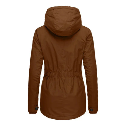 Vinterjacka Dam Quiltad med Huva Polyester-4