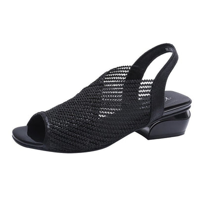 Dam Sandaler Slingback Fyrkantig Klack Mesh-6
