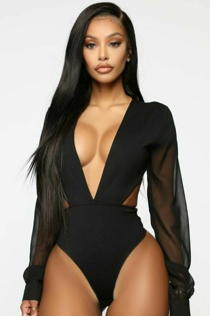 Variant image for Dam Bodysuit Långärmad Mesh Polyester Elegant Stil-1