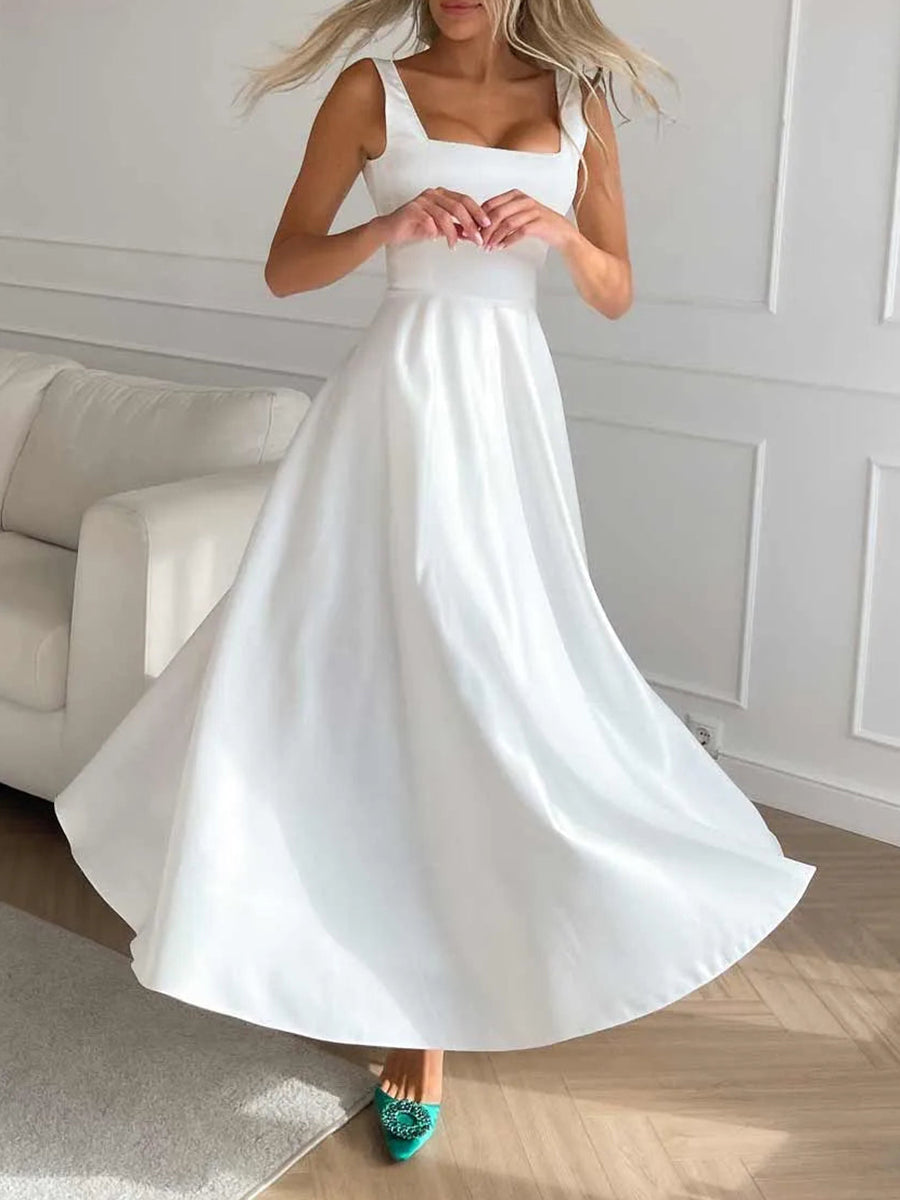 Dam Cocktailklänning A-Linje Polyester Elegant-4