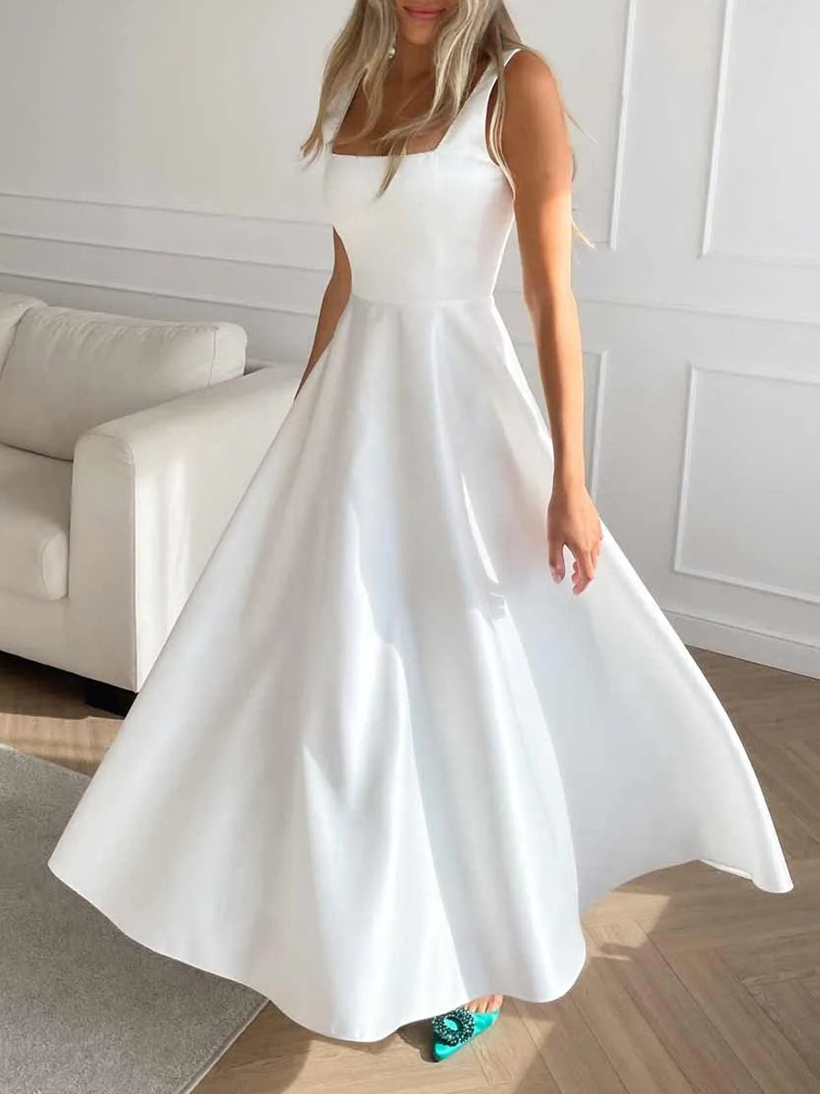 Dam Cocktailklänning A-Linje Polyester Elegant-5