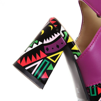 Kvinnors Gladiatorsandaler Öppen Häl PU-Läder-5