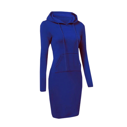 Dam Klänning Hoodie Långärmad Bomull Polyester Avslappnad 6