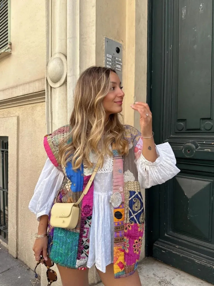 Dam Väst Trendig Tryckt Design Högkvalitativt Tyg 6