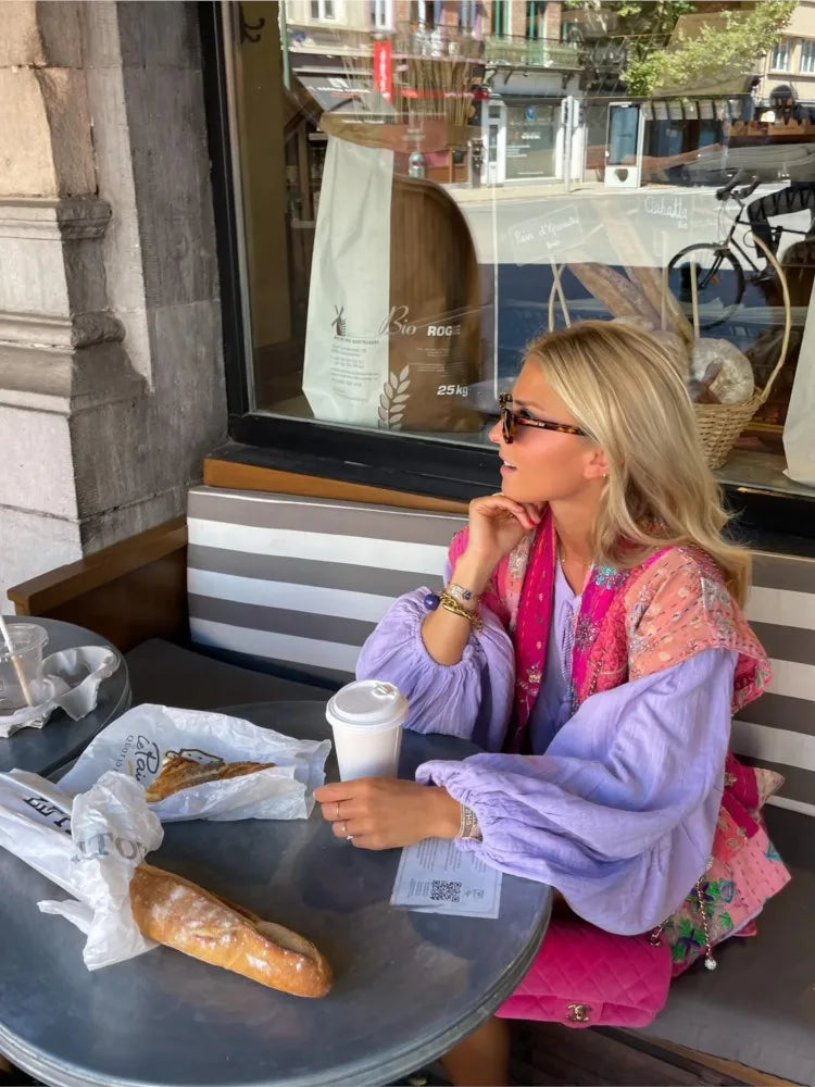 Dam Väst Trendig Tryckt Design Högkvalitativt Tyg 4