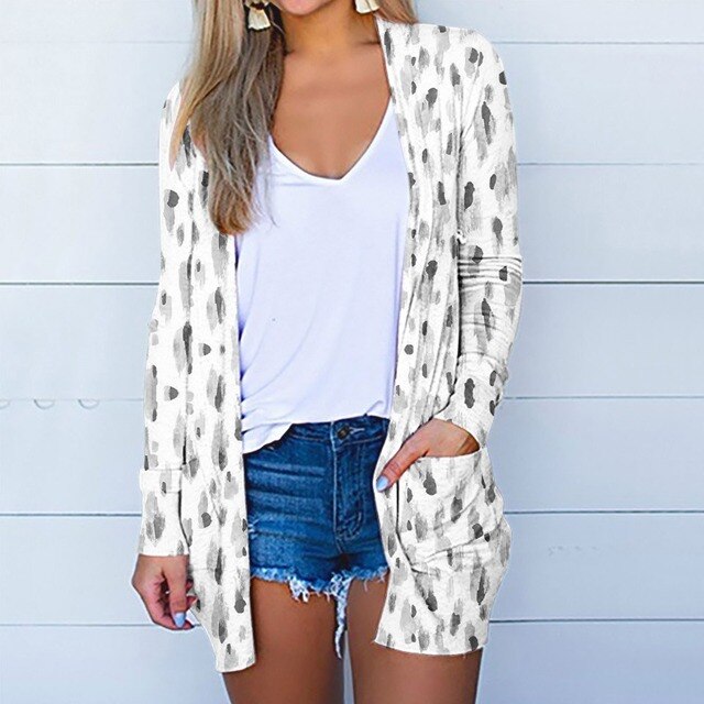 Kvinnor Bohemisk Kofta Mjuk Material med Fransar och Broderier-4