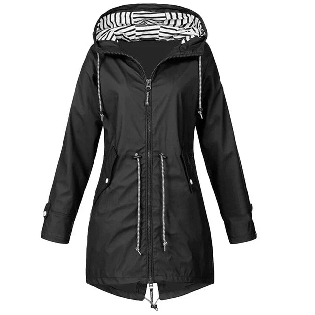 Variant image for Kvinnors Vattentät Trenchrock Justerbar Midja Polyester-1