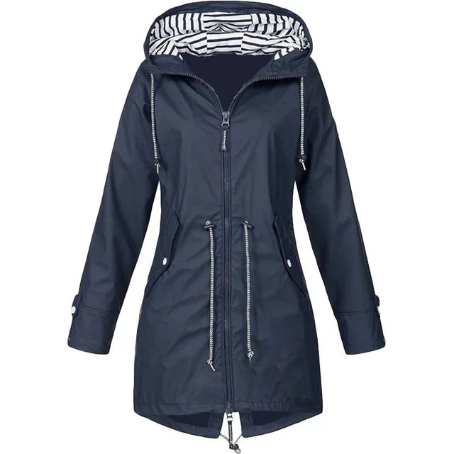 Variant image for Herrjacka Regnjacka med Huva Justerbar Midja Vattentålig Polyester-33