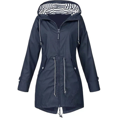 Variant image for Herrjacka Regnjacka med Huva Justerbar Midja Vattentålig Polyester-33