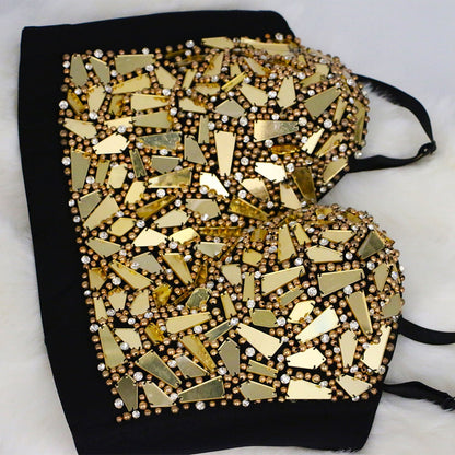 Dam Camisole Geometrisk Pärlskörd Spandex Polyester-3