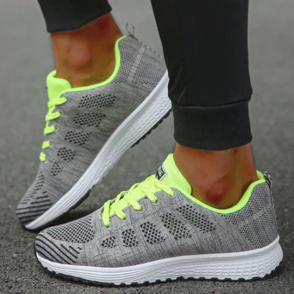 Dam Sneakers Snörade Mesh Tyg för Träning och Vardag 4