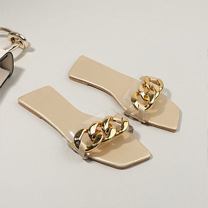 Dam Sandaler Platta PU Läder med Elegant Knutdetalj-3