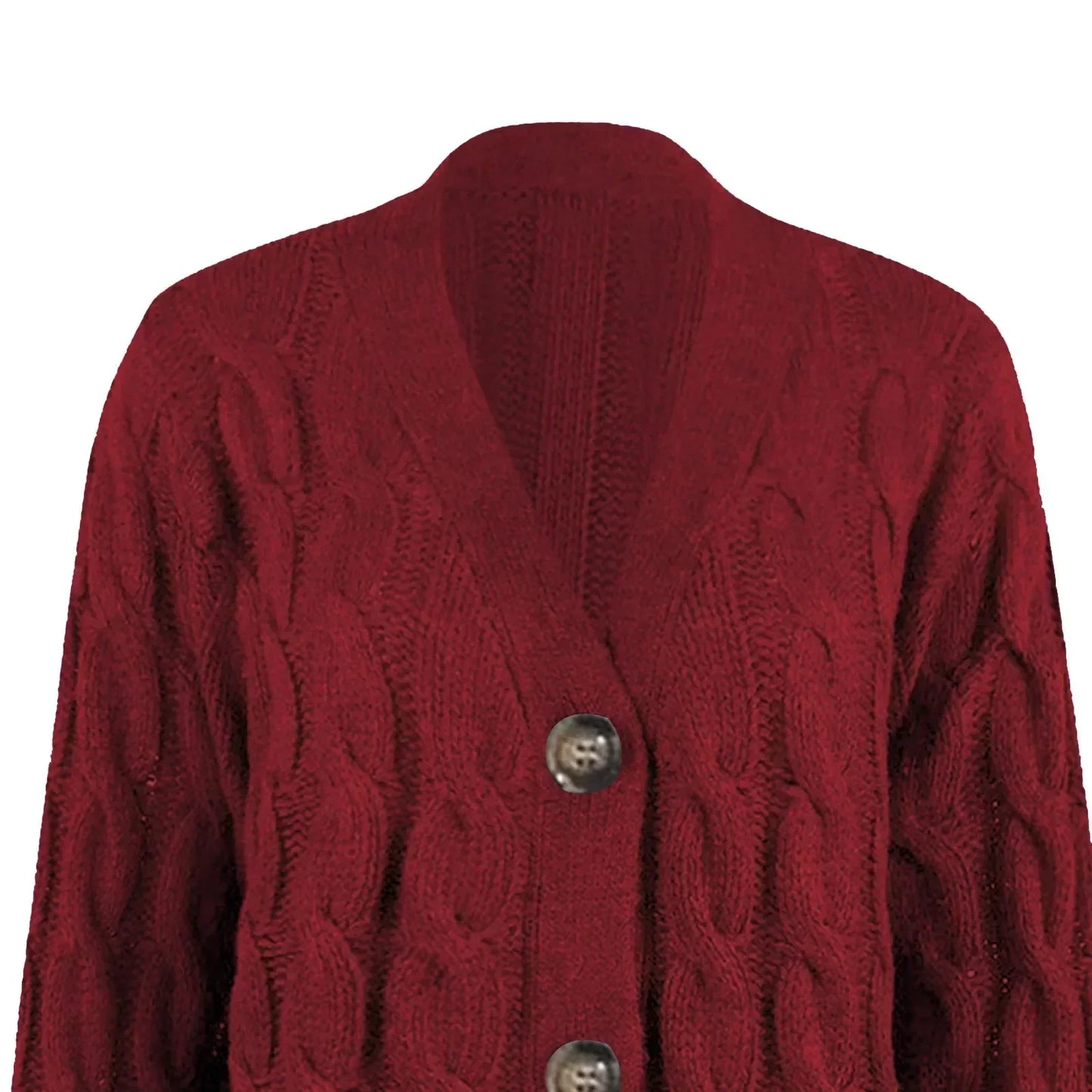 Kvinnors Cardigan V-Hals Polyester 2