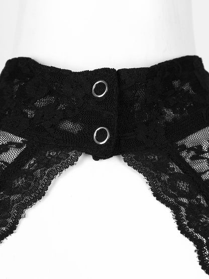 Kvinnors Mini Klänning Turtleneck Transparent Tyg 5