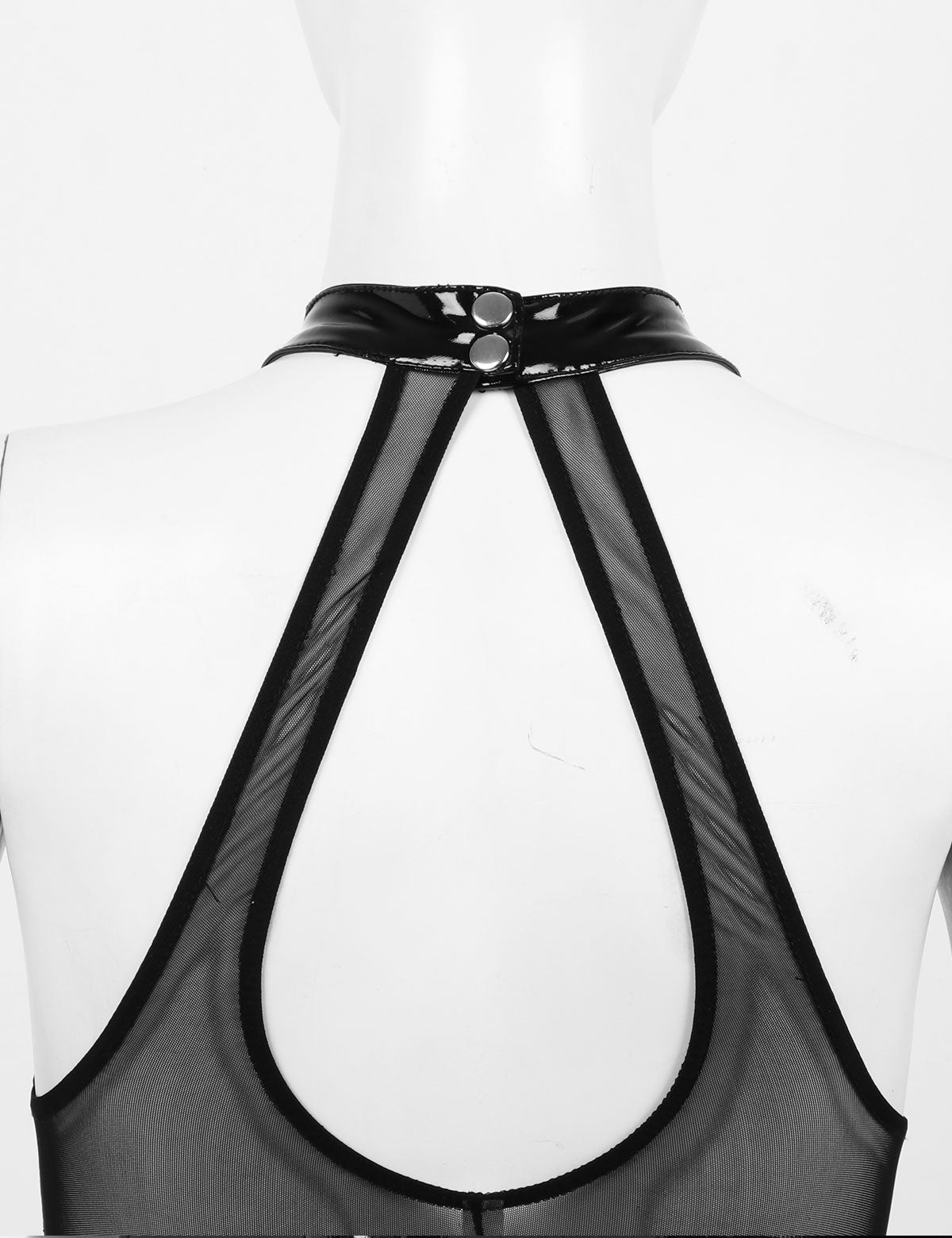 Dam Bodysuit med Dragkedja och Knappdekorationer i Polyester-2