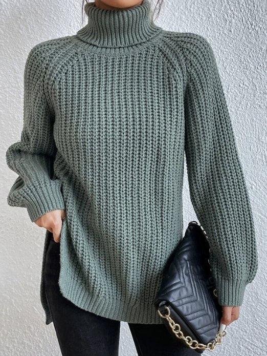 Variant image for Kvinnors Turtleneck Tröja Avslappnad Bomull Polyester-49