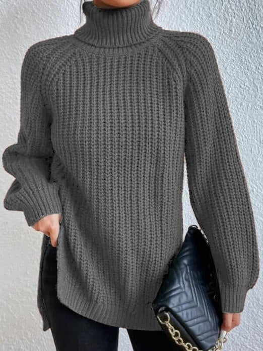 Variant image for Kvinnors Turtleneck Tröja Avslappnad Bomull Polyester-13