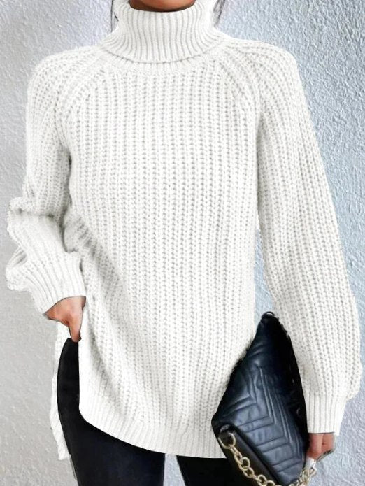 Variant image for Kvinnors Turtleneck Tröja Avslappnad Bomull Polyester-7