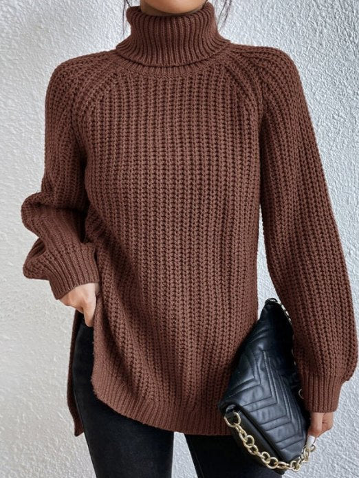 Variant image for Kvinnors Turtleneck Tröja Avslappnad Bomull Polyester-25