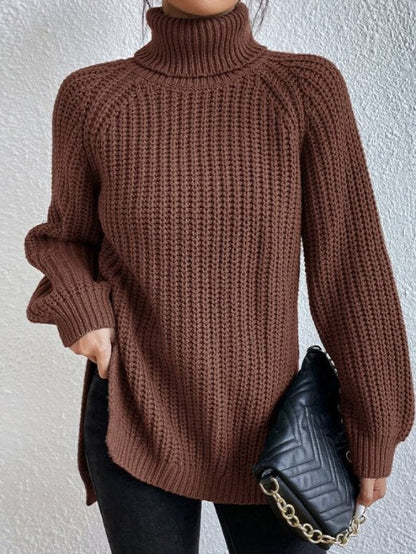 Variant image for Kvinnors Turtleneck Tröja Avslappnad Bomull Polyester-25