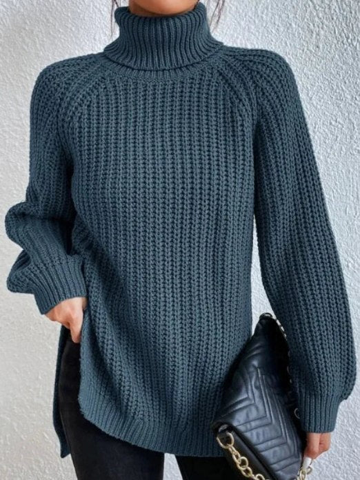 Variant image for Kvinnors Turtleneck Tröja Avslappnad Bomull Polyester-37