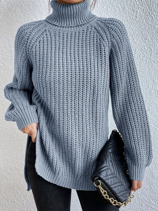 Variant image for Kvinnors Turtleneck Tröja Avslappnad Bomull Polyester-46