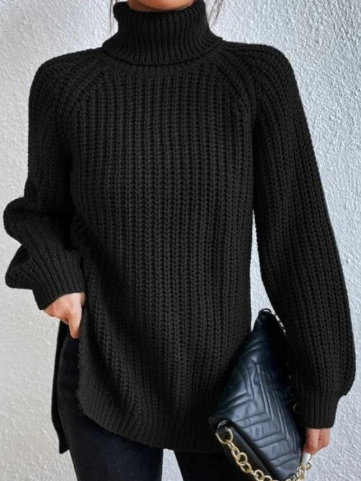 Variant image for Kvinnors Turtleneck Tröja Avslappnad Bomull Polyester-1