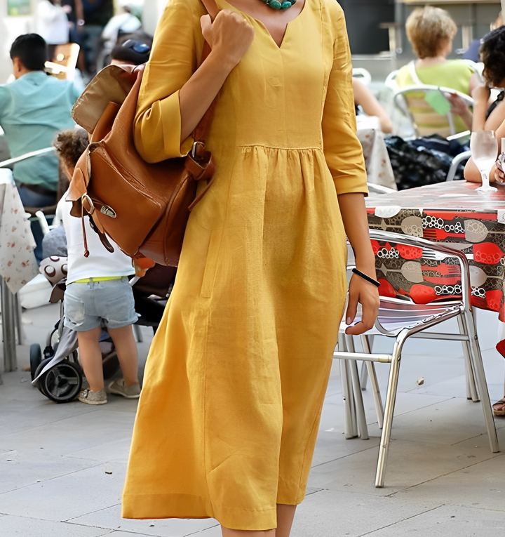 Variant image for Fina Dam Klänningar Linne Mjuk Design Elegant Airy Summer Dress-1