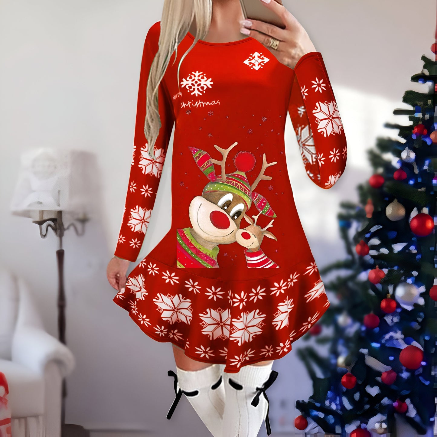 Variant image for Kvinna Mini Klänning Festlig Lätt Material-11