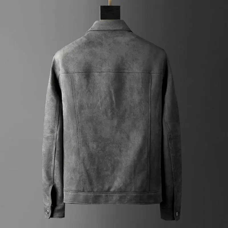 Herr Jeansjacka Tidlös Mocka Denim Komfort-5