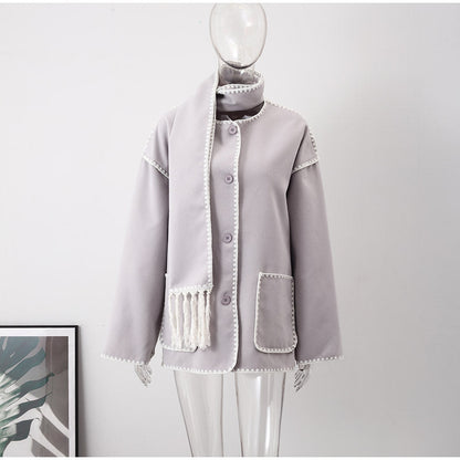 Kvinnors Kappa och Halsduk Modern Elegant Polyester-4