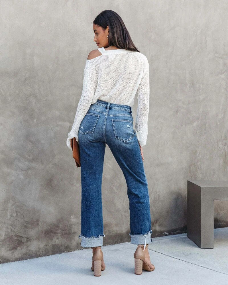 Damjeans Hög Midja Trendig Design i Hög Kvalitet 3