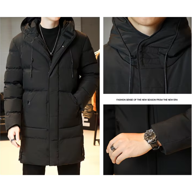 Mäns Lång Kappa Vindtät Polyester Bomull-5